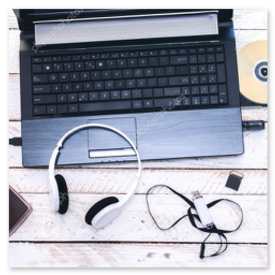 Keyboard and mouse set on a desk