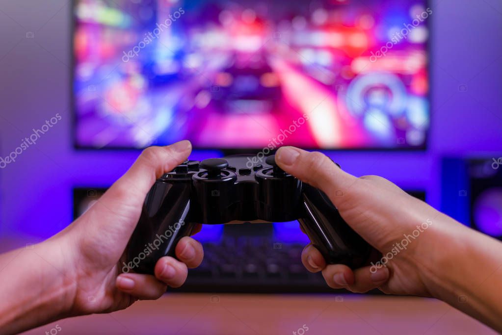 Refurbished gaming tower with coloured lighting